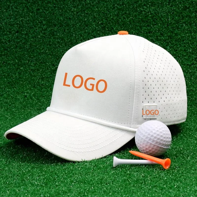 HN10 A Frame  Veracap women men laser cutting hole perforated hat rope golf nylon baseball caps hats waterproof  hat with rope