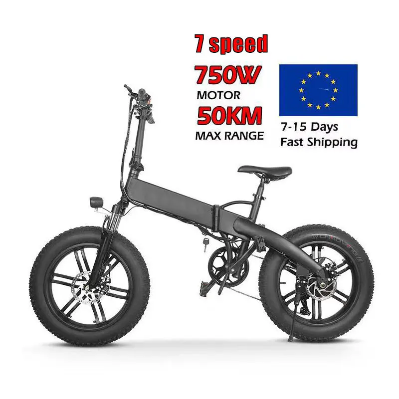 MK012 Eu Warehouse 500W Electric Bicycles Adult Foldable Mountain Ebike With 20 Inch Fat Tire Removable Battery 48V