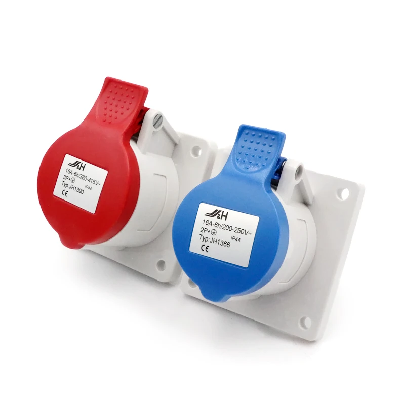 European standard socket waterproof outlet 63A 4P IP44 plug&socket EN/IEC industrial panel mounted socket industrial