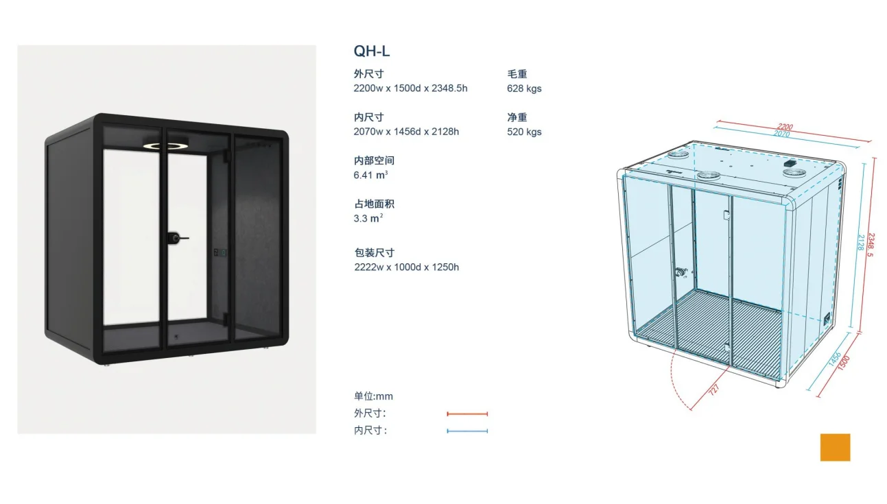 Outdoor Aluminum Frame Office Pod Waterproof Garden Soundproof Booth with Better Sound Insulation for Living Room & School Use