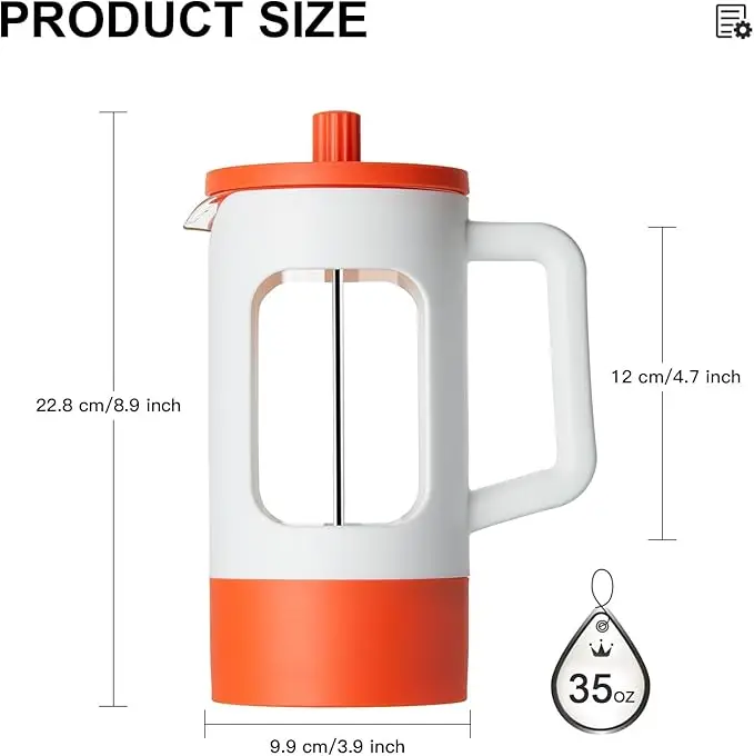 New French press pot household French filter press pot glass tea maker hand pressure filter cup brewing cold brew coffee pot