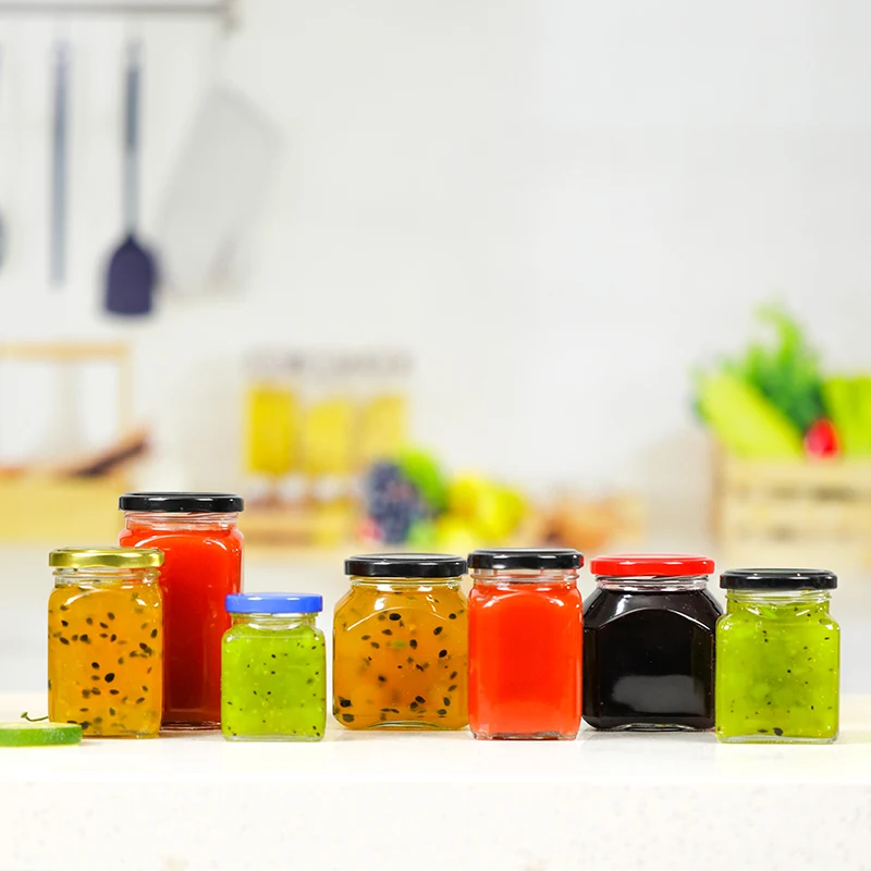 Factory Supplier Small 100ML 200ML Custom Kitchen Food Spices Container Pudding Jar Jam Jar with Metal Lid