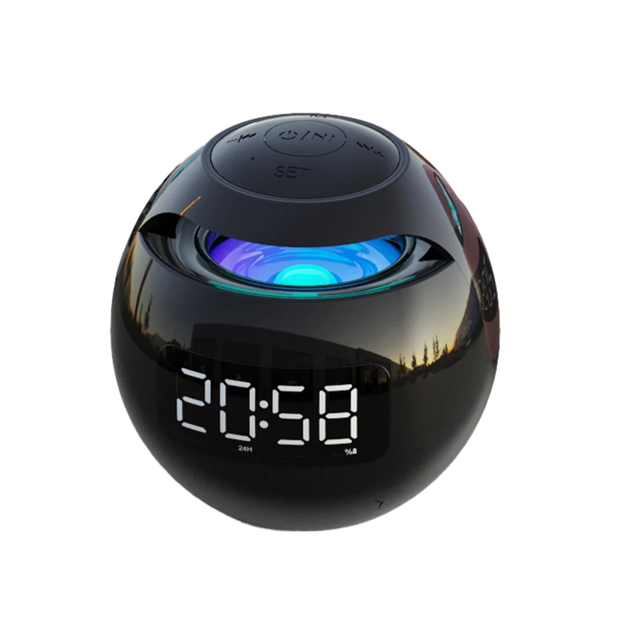 G90S Portable Bluetooth Speaker Column Mini Wireless Speaker Sound box with LED Display Alarm Clock For TF Card MP3 Music Play