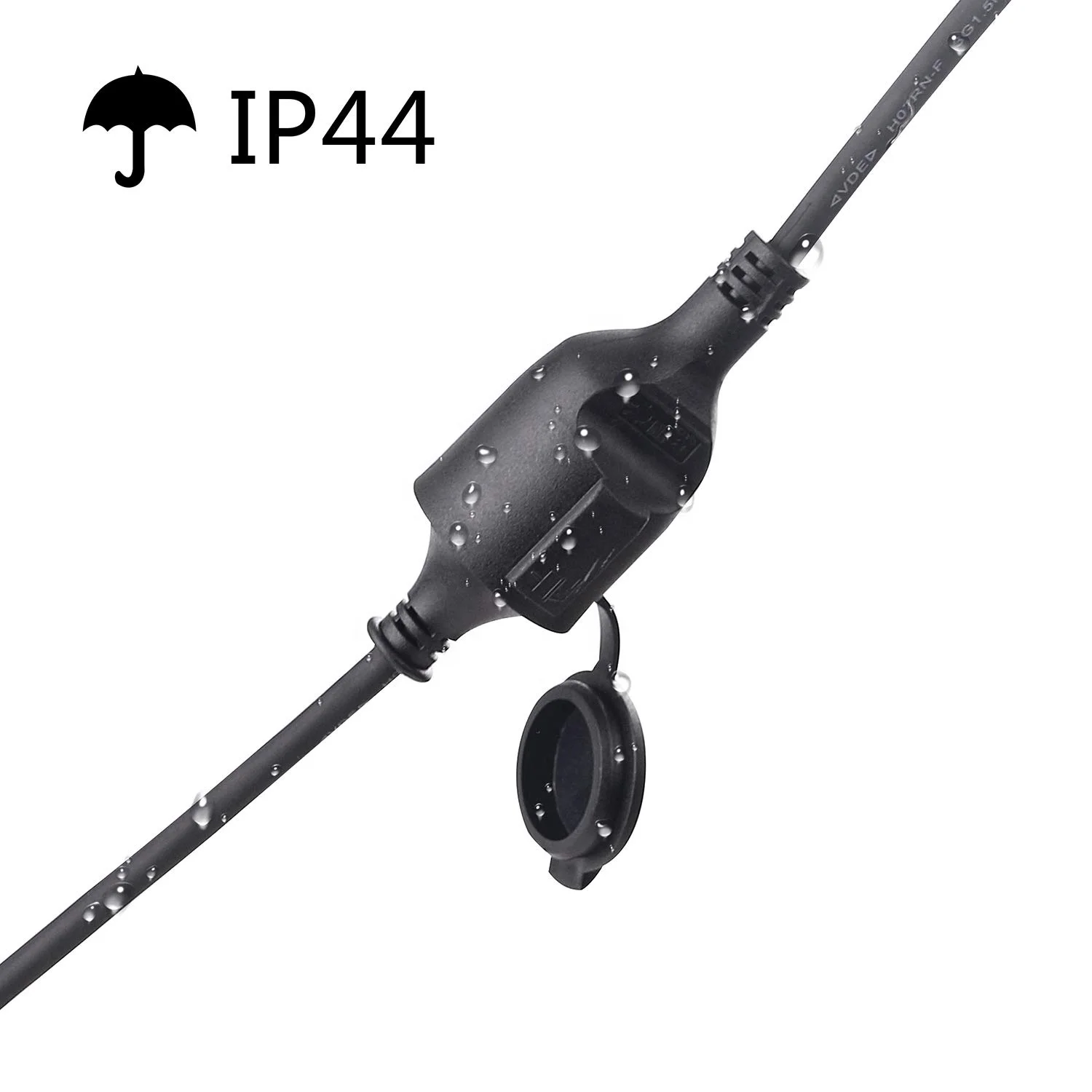 
European style ip44 black extension cord/25m rubber waterproof extension leads 