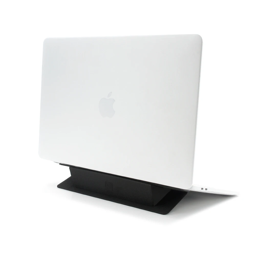 New arrival Customizable Adjustable foldable mini invisible PU Leather portable rectangle folding laptop stand