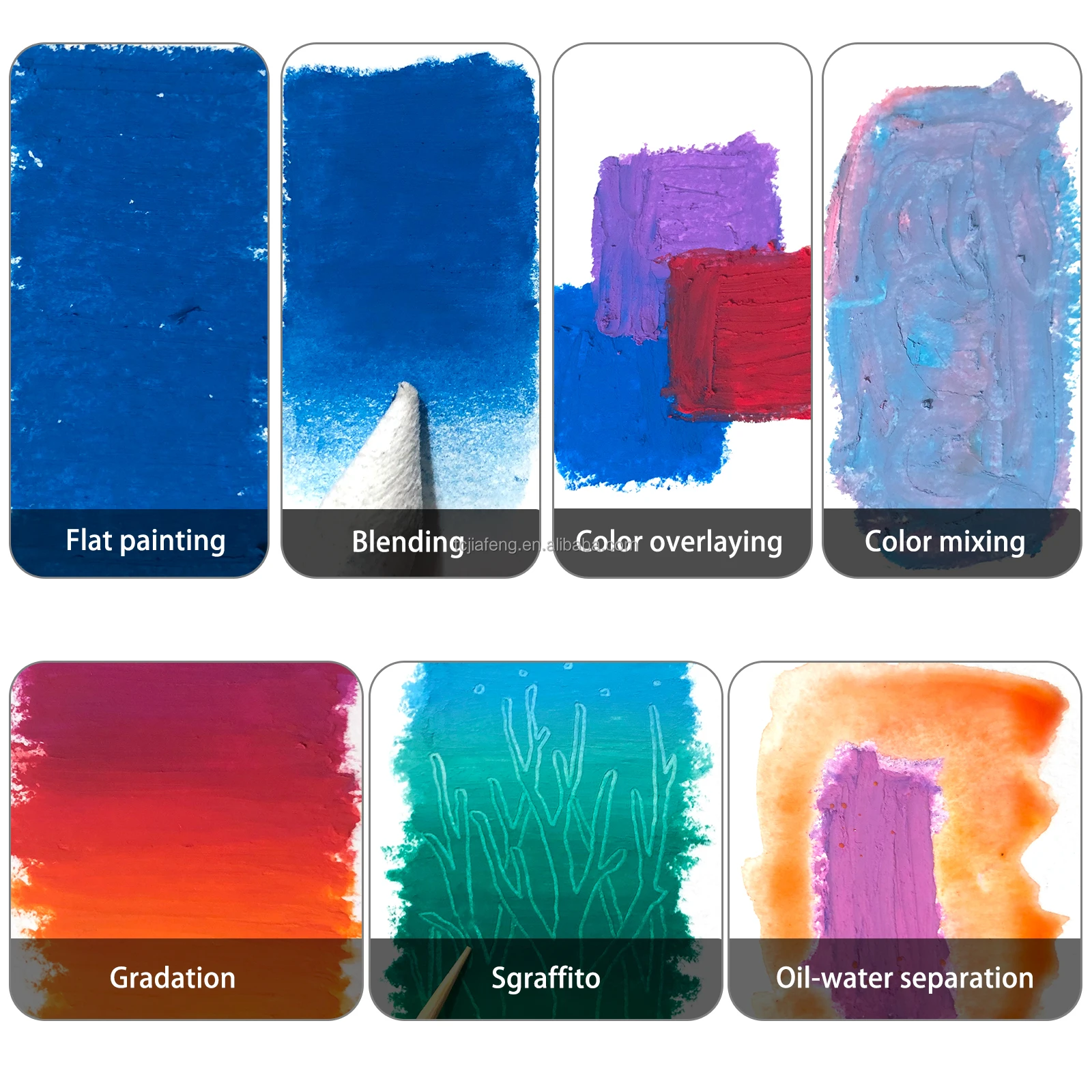 Artecho 12 colors 432 pcs round super soft oil pastel sticks for art supply