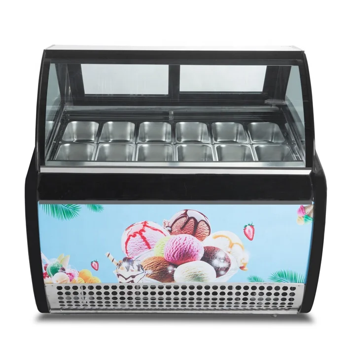 Commercial hard Ice cream display showcase 3 layers gelato freezer freezing machine