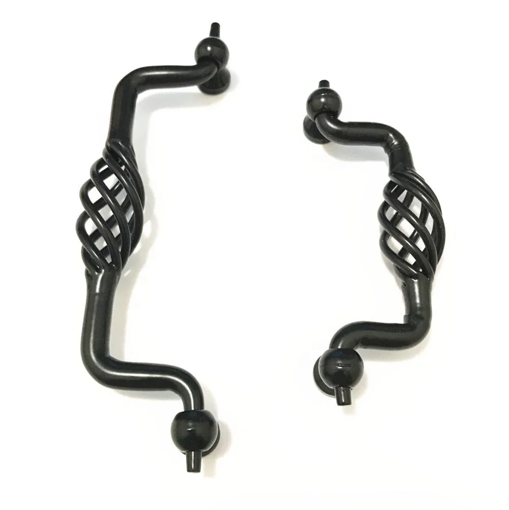 CX082 Black Antique Zinc Alloy Kitchen Cabinet Handles and Knobs Classical birdcage handle (Foshan Kosin Factory)