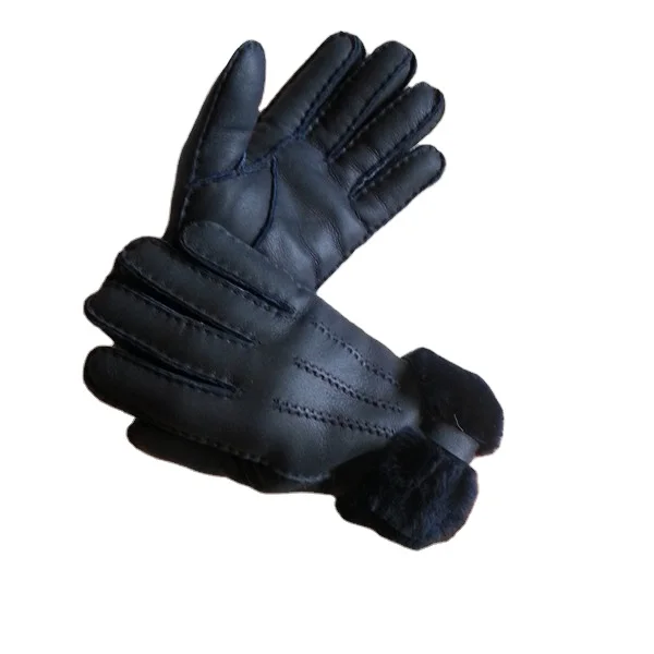 Ready To Ship New winter leather fashion warm custom women sheepskin Gloves Women men in 2025