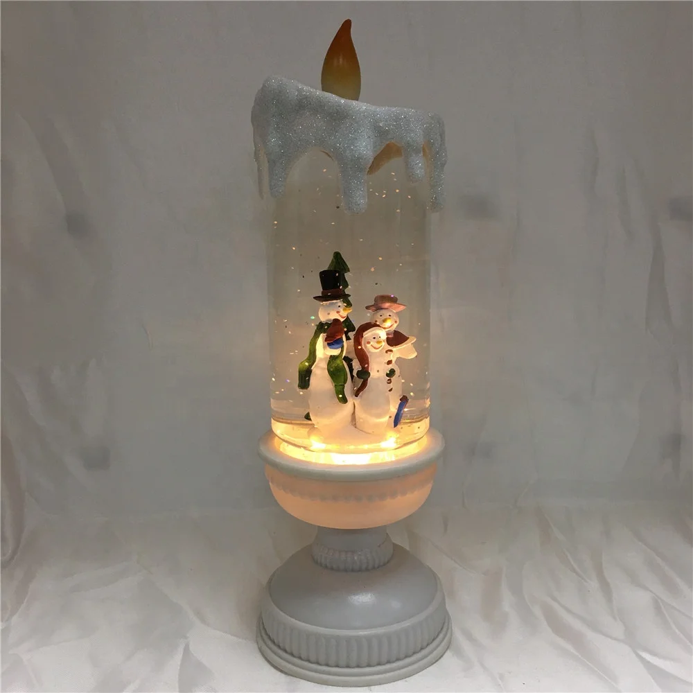 
Snowman Family Scene Christmas Led Light Water Candle for Holiday Decoration 
