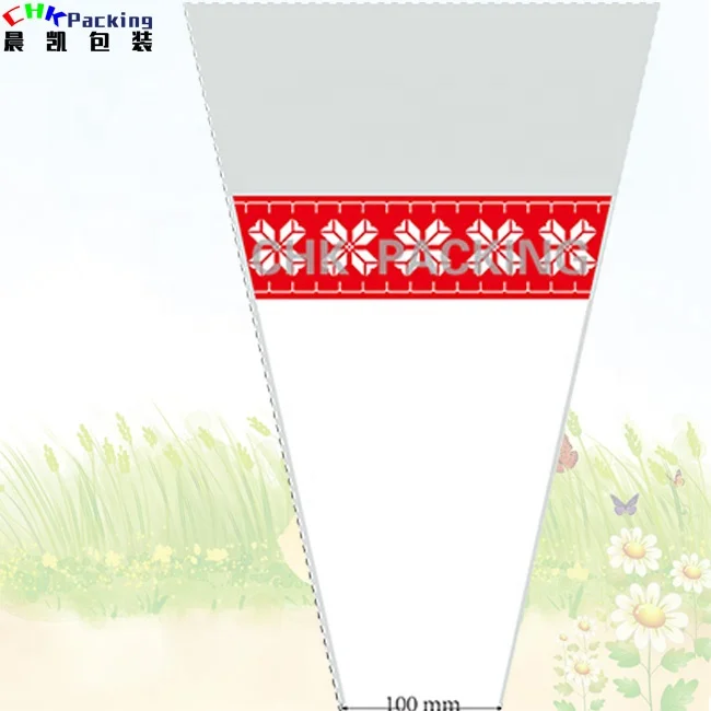 CHK packing colorful butterfly pearlescent flower wrapping paper plastic cone bag