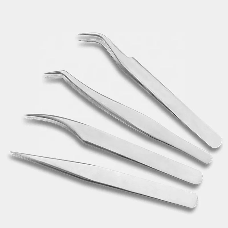
Private Label Tweezers Sliver Russian Volume Tweezer Eyelashes Applicator Tweezers 
