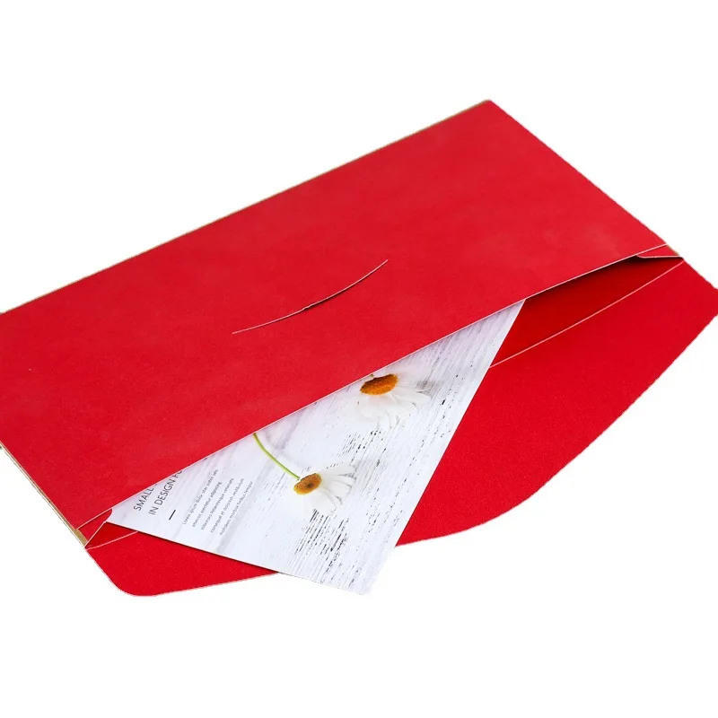Beautiful Red Blue Pearl Shiny Paper Envelopes for Gift Card Business Greeting Invitations Apology Letters with Gold Foil Border