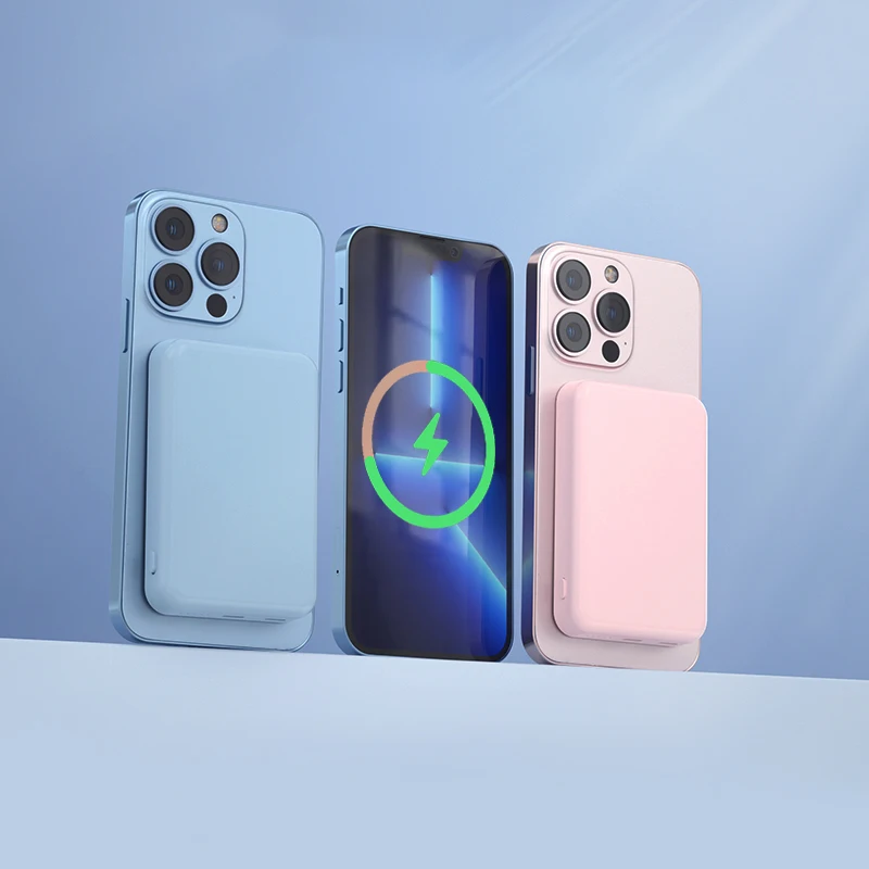 High Quality Manufacturer 10000mAh Magnetic Wireless Type C Dual Ports Power Bank for Iphone 12 13 14 Custom Logo
