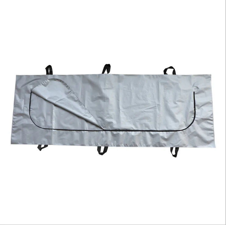 
white and black biodegradable PEVA waterproof funeral death body bag mortuary bag with handles 