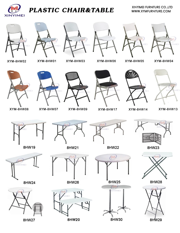 Hot Sale Party Event Dining White HDPE Folding Blow Mould Table