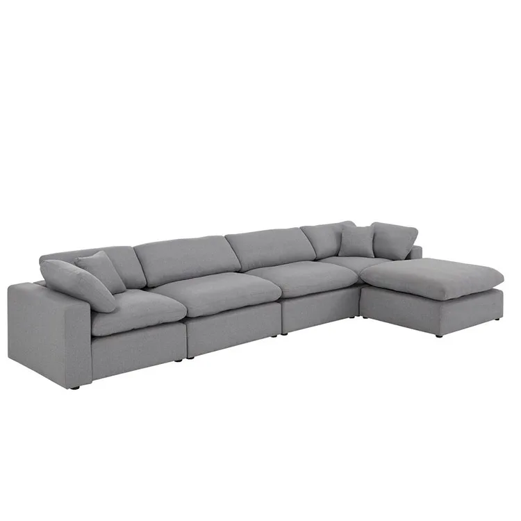 high end grey 8 seater set soft feather coach new design chaise longue  living room cube sectional Corner sofa