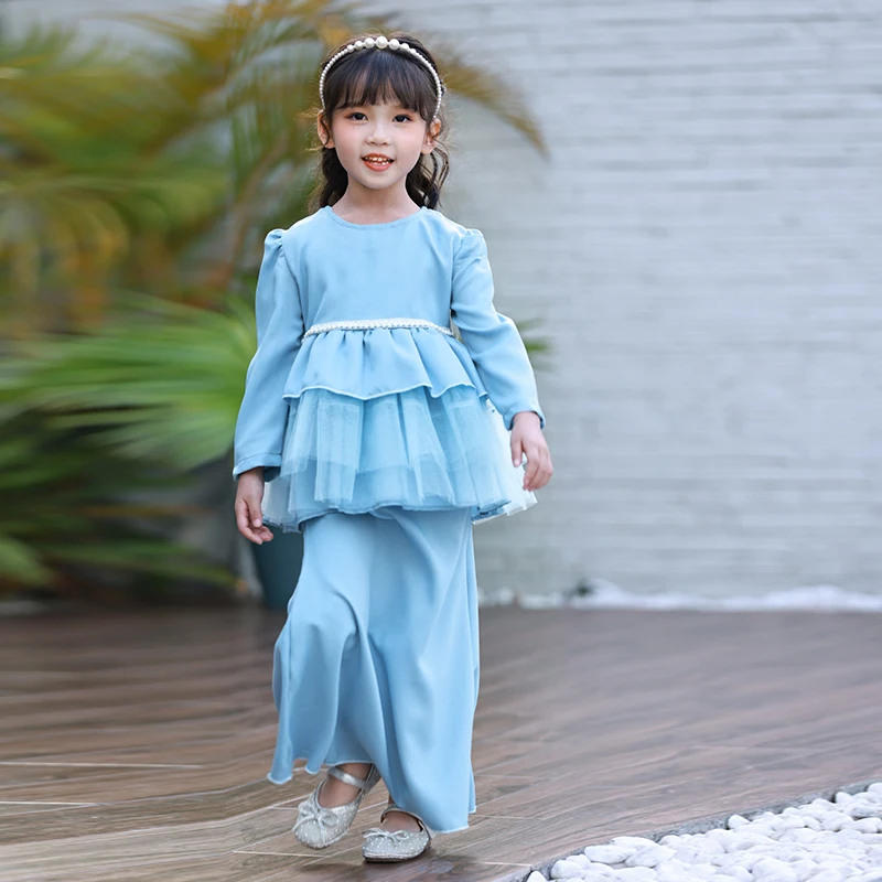 New product in China Princess Party Beautiful Muslim baju kurung malaysia For Girl