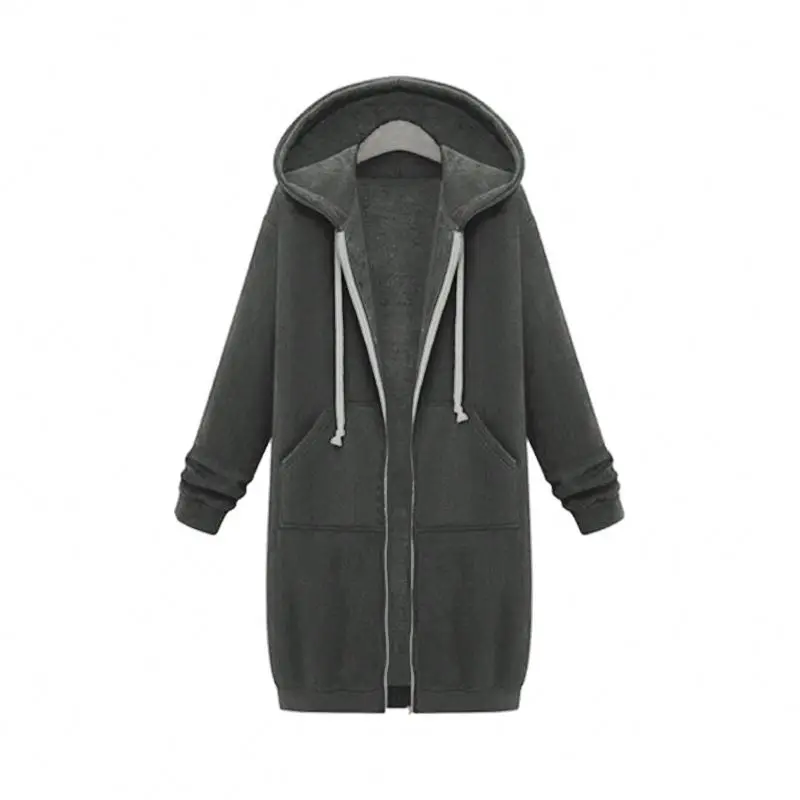 Autumn Winter Jacket Women Coat Ladies Retro Zipper Up Spring Hooded Long Outwear Tops chaqueta mujer Plus Size S-5XL Coat