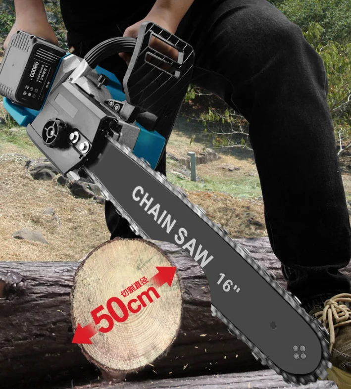 16-Inch Chainsaw with Brushless Motor and Two Batteries Tool Set for Big Trees