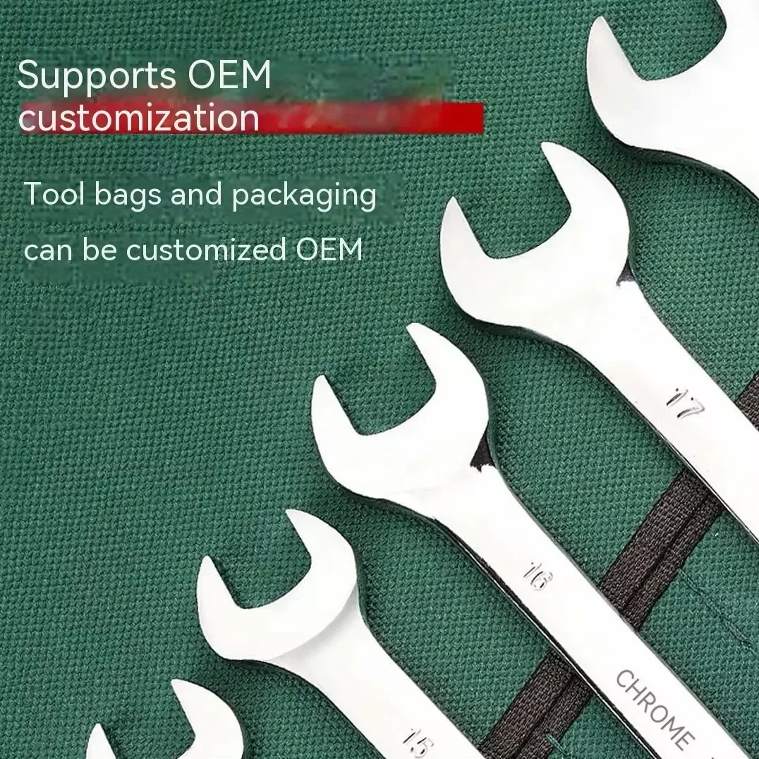 High Quality Factory Direct Sales Dual Purpose Spanner Set   Pieces with Canvas Bag Suitable for Car Maintenance