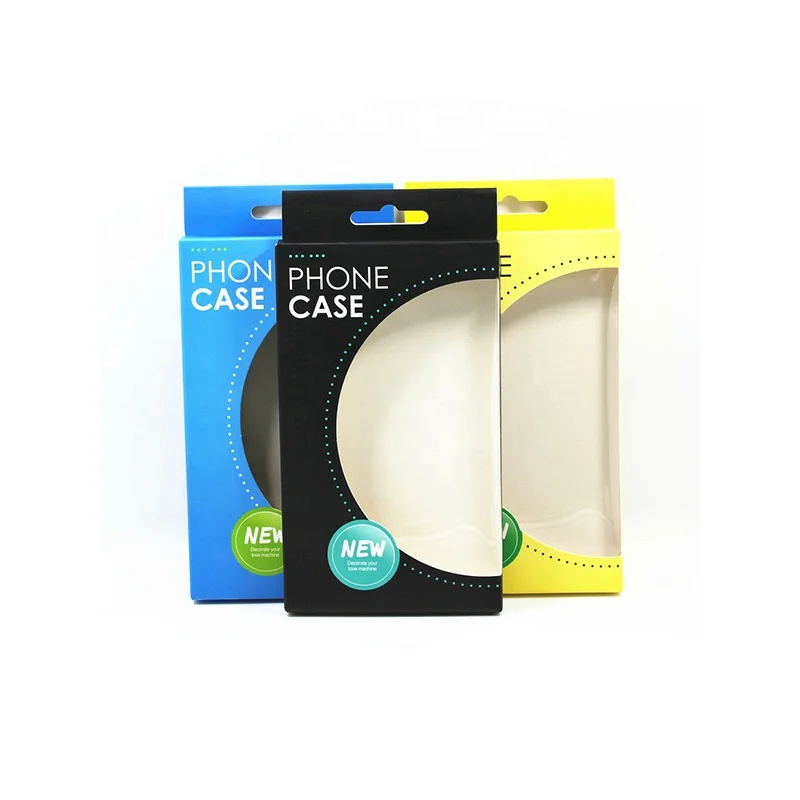 OEM New Design Mobile Phone Case Packaging Box,cell Art Paper with Window Customized Competitive HV