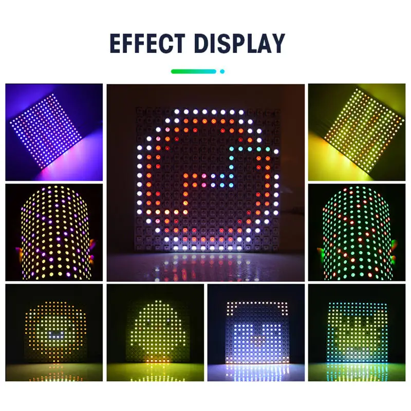 CE ROHS DIY Image Video Text Display Flexible RGB Screen Addressable 64 Pixel Panel WS2812 SK6812 WS2812b 8x8Led Matrix