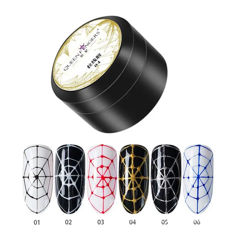 6 colors nail art paint DIY design wire liner drawing gel nail polish set kit colors uv gel gel nail polish