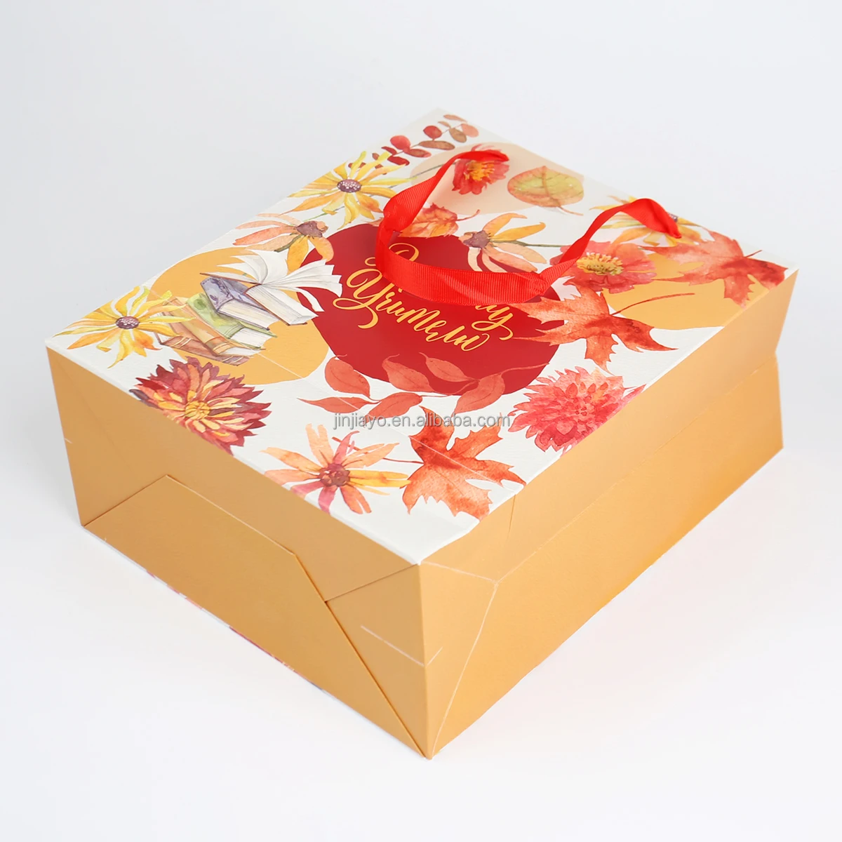 Custom Recyclable Christmas Cardboard Tote Bag Gold Foil Embossing Vanishing Matt Lamination Gift Box Packaging Exquisite