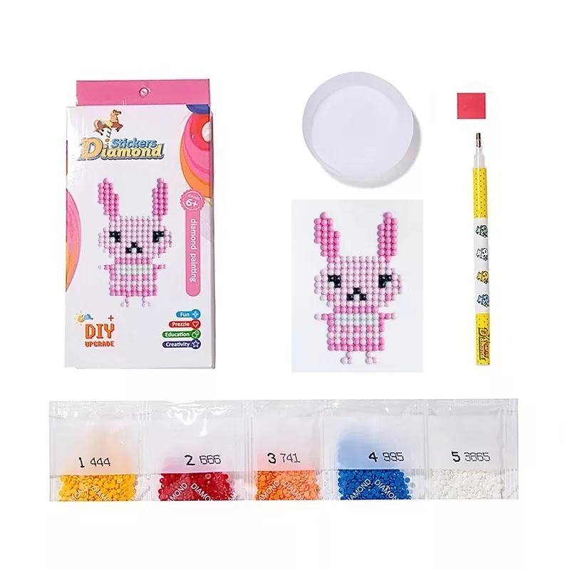 5D DIY Diamond Painting beads drilled toy Flamingo rabbit girl love heart panda sticker