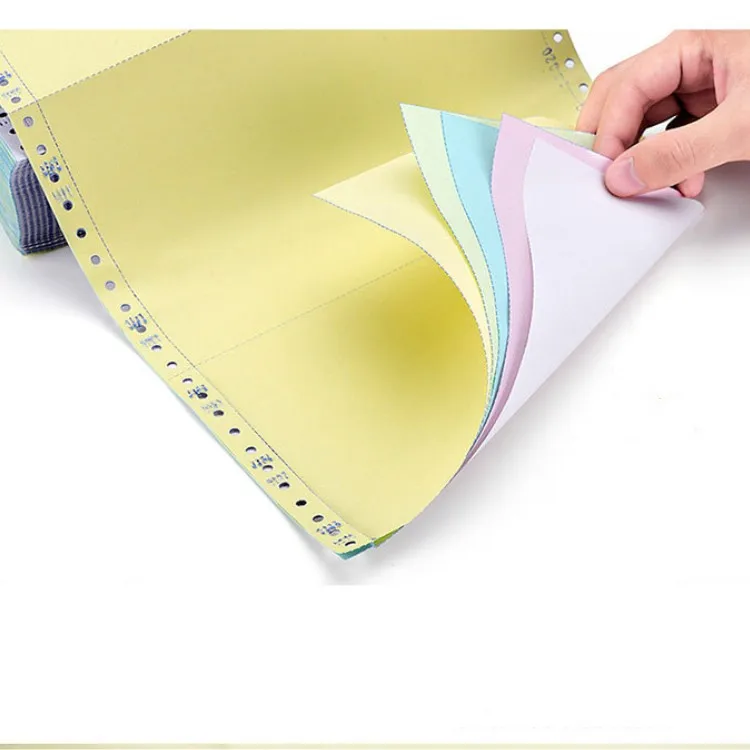 Custom Computer Printable Continous CB CFB CF 6 ply Multi Color NCR Carbonless Copy Paper sheets