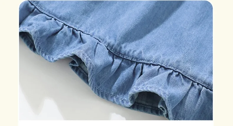 New Arrival Summer girls clothing kids Embroidery Dress 100%cotton Children Girls Suspender Denim Dresses