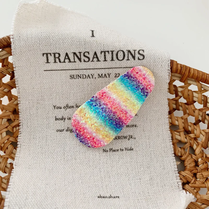 CLARMER Fashion New Simple Hair Accessories BB Hair Clip Girl Heart Rainbow Sequin Glitter Hair Clip