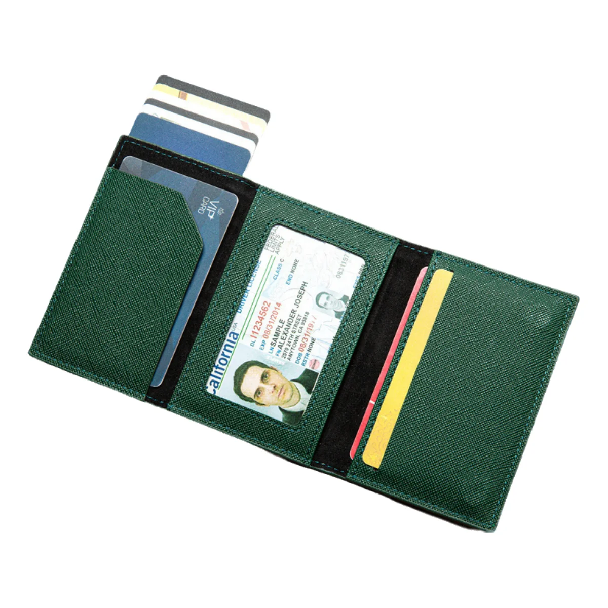 Credit Card Holder With Banknote Compartment RFID Blocking Pop up Wallet Fashion Slim Leather Card Wallet ID Card Holder