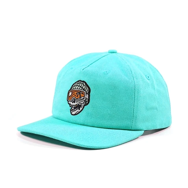 Factory 5-Panel Low Profile Canvas Unstructured Cap Dad Snapback Hat With Woven Label for Men & Women Flat Brim ODM Model