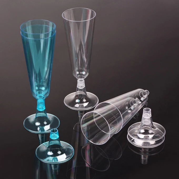 PS одноразовые стеклянные пластиковые канавки для шампанского, одноразовые для вечеринки и Рождества