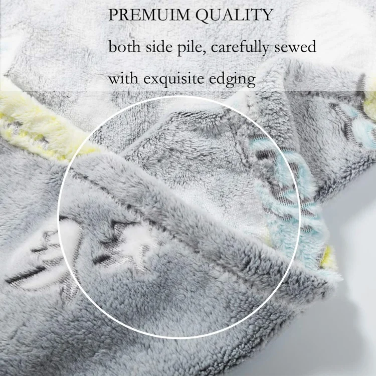 Animal Dinosaur Pattern Custom Knitted Blanket Shine