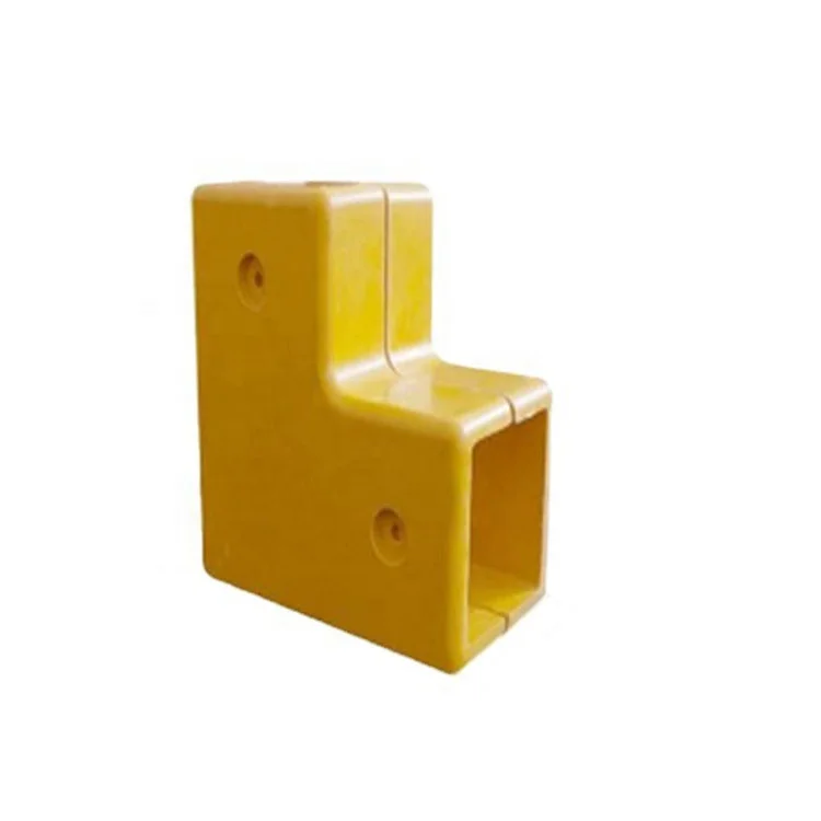 FRP Elbow Three Way Four Way Fiberglass Handrail Fittings Molded SMC Tee for Handrail System FRP tube pipe connector