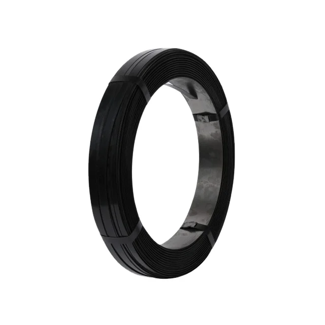 black painted steel strapping waxed metal strapping band packing steel strip heavy duty packing band high tensile oscillated
