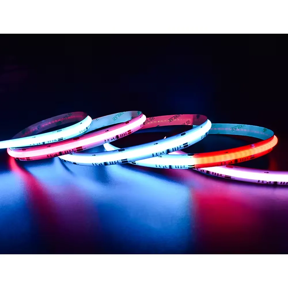 18W DC24V SPI smart led  Flexible COB RGB LED strip IP20 12mm PCB pixel cob led strip for decoration lighting
