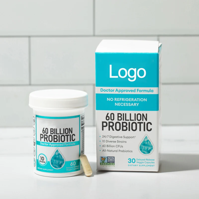 Probiotics Capsules Supplement 60 Billion CFU Organic probiotic and prebiotic formula capsules Immune Health for Women & Men