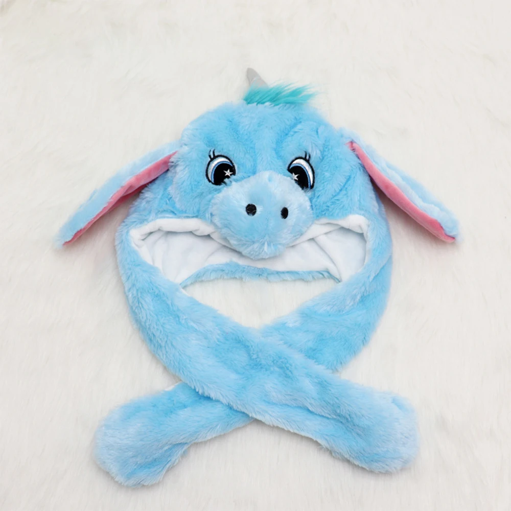 High Quality Animal Graphic Style Cute Winter Fleece Bunny Hat With Moving Ears For Kids Adults