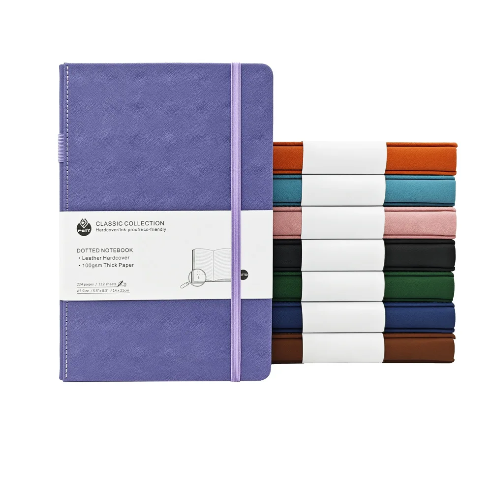 Colorful Hardboard Cover Notebook With Perfect Binding And Elastic Bands A5 Customized Notebook For Business