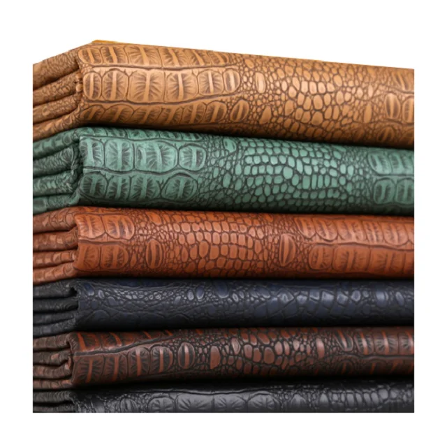 Бесплатный образец модная искусственная крокодиловая кожа для сумки и багажа водонепроницаемая Синтетическая с защитой от царапин
