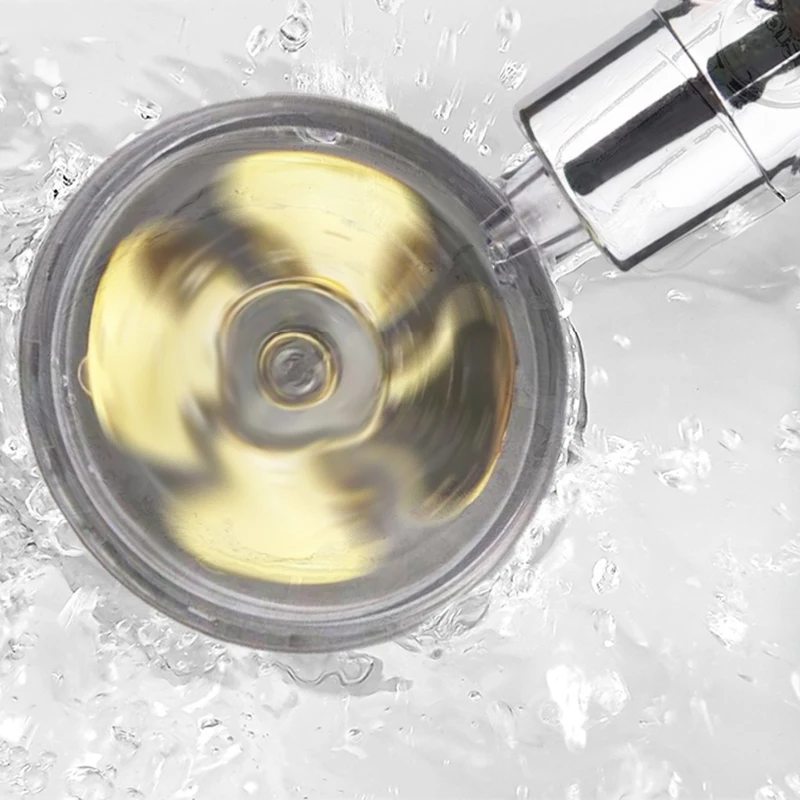 Shower Head Water Saving Flow 360 Degrees Rotating With Small Fan ABS Rain High Pressure spray Nozzle Bathroom Accessories