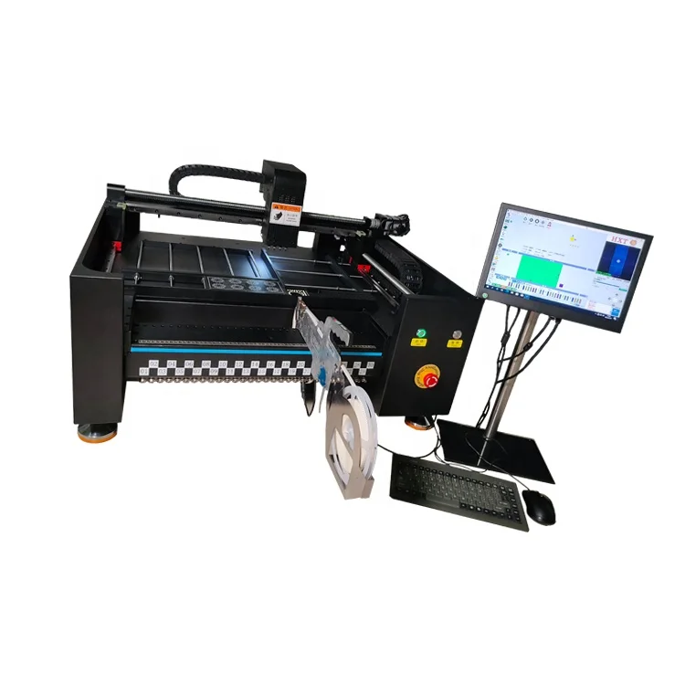 PCB board making smd LED chip mounter smt 4 head  mini desktop automatic smt pick and place machine