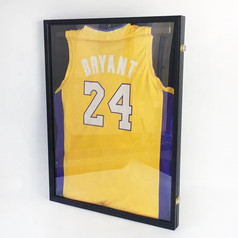 Wholesale 3D Deep Football Shirt Frames Display Case Wood Jersey Shadow Box