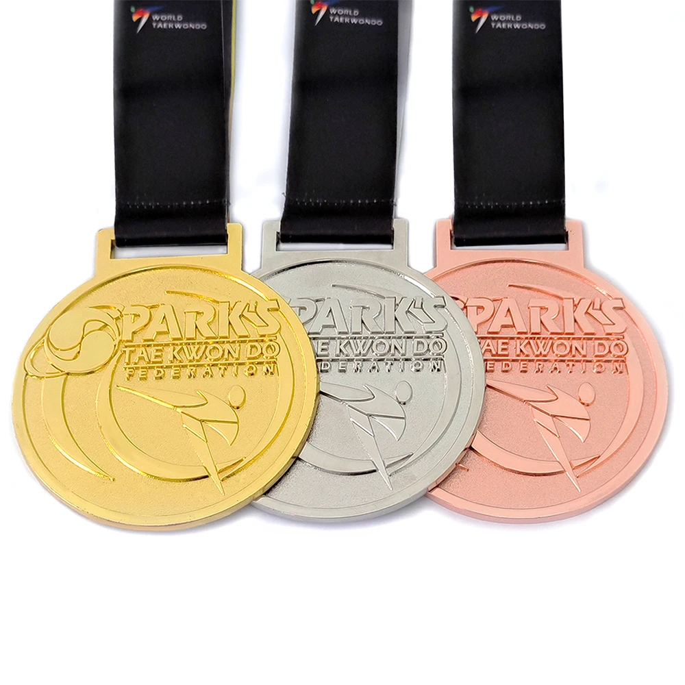 Medals manufacturers wholesale 2/3D metal Award trophy gold Silver Bronze medal custom sport taekwondo karate medal