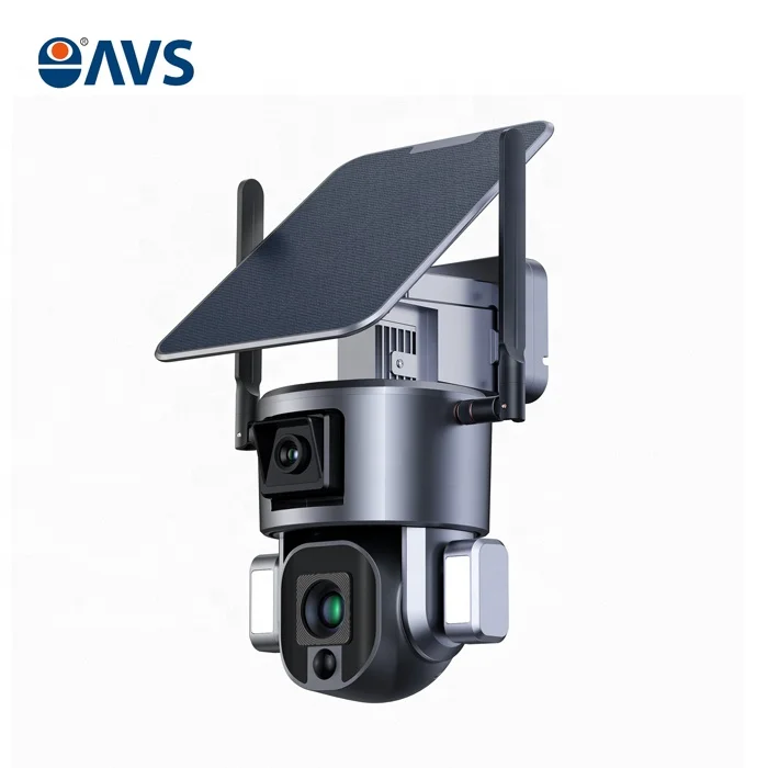New 4MP 4G 4K HD 10K Zoom Wireless Outdoor Solar Powered Security IP Human Track 8MP Dual Lens CCTV 4G Solar PTZ Camera