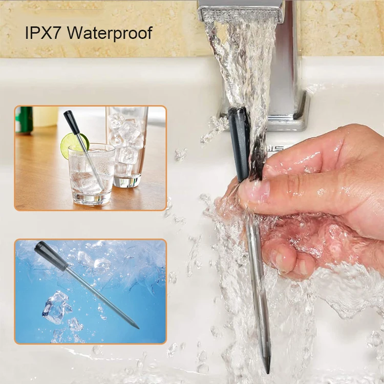 100FT /30 Meters Long Range Smart Wireless BBQ Bluetooth Probe Meat Cooking Thermometer with Charger